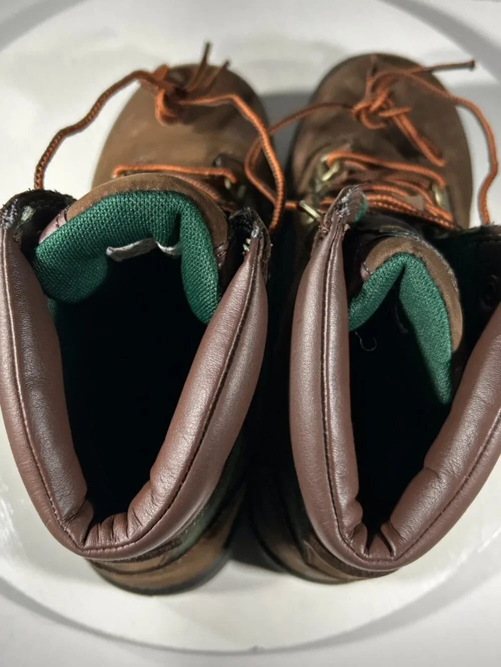 Timberland Boys Leather Hiking Boots Brown Size 3 Ankle Shoes Outdoor Field Kids